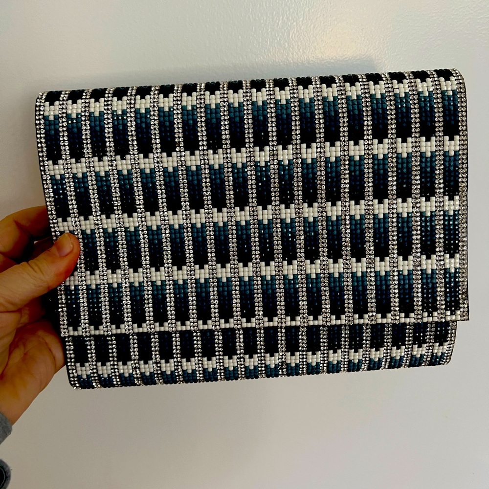 Blue and silver Nina clutch